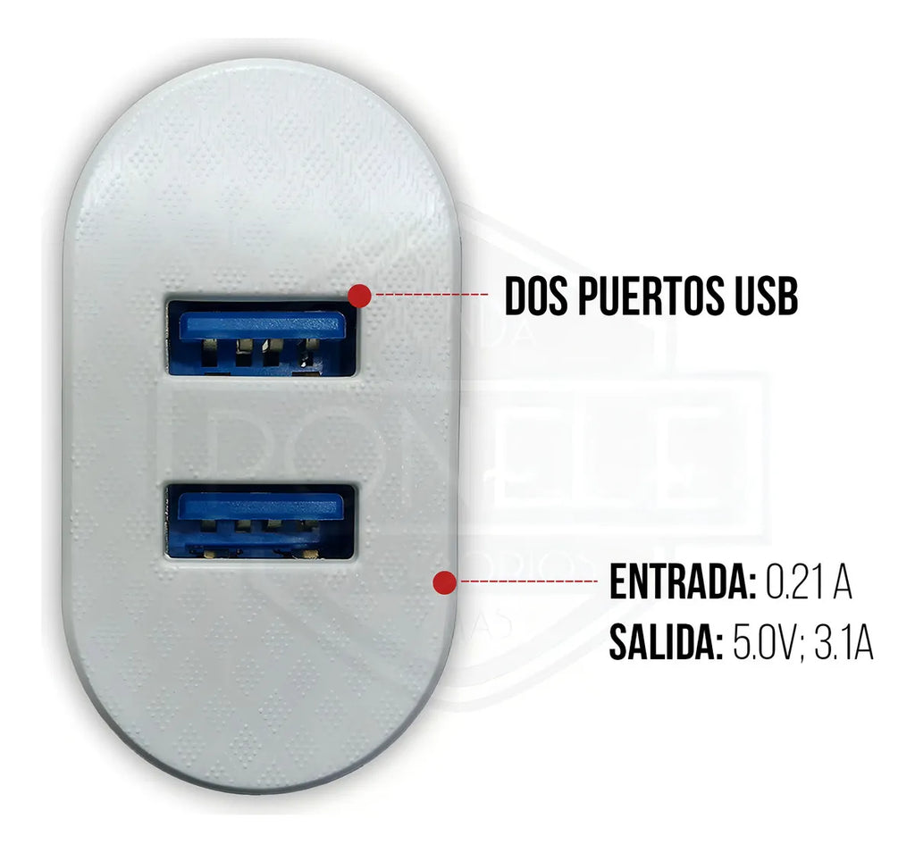 Cargador Pro21 Carga Rápida Para Samsung/motorola Doble Usb
