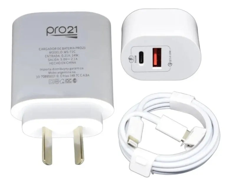 Cargador 20w Carga Rápida Para iPhone 12/13/14 Type C Pro21