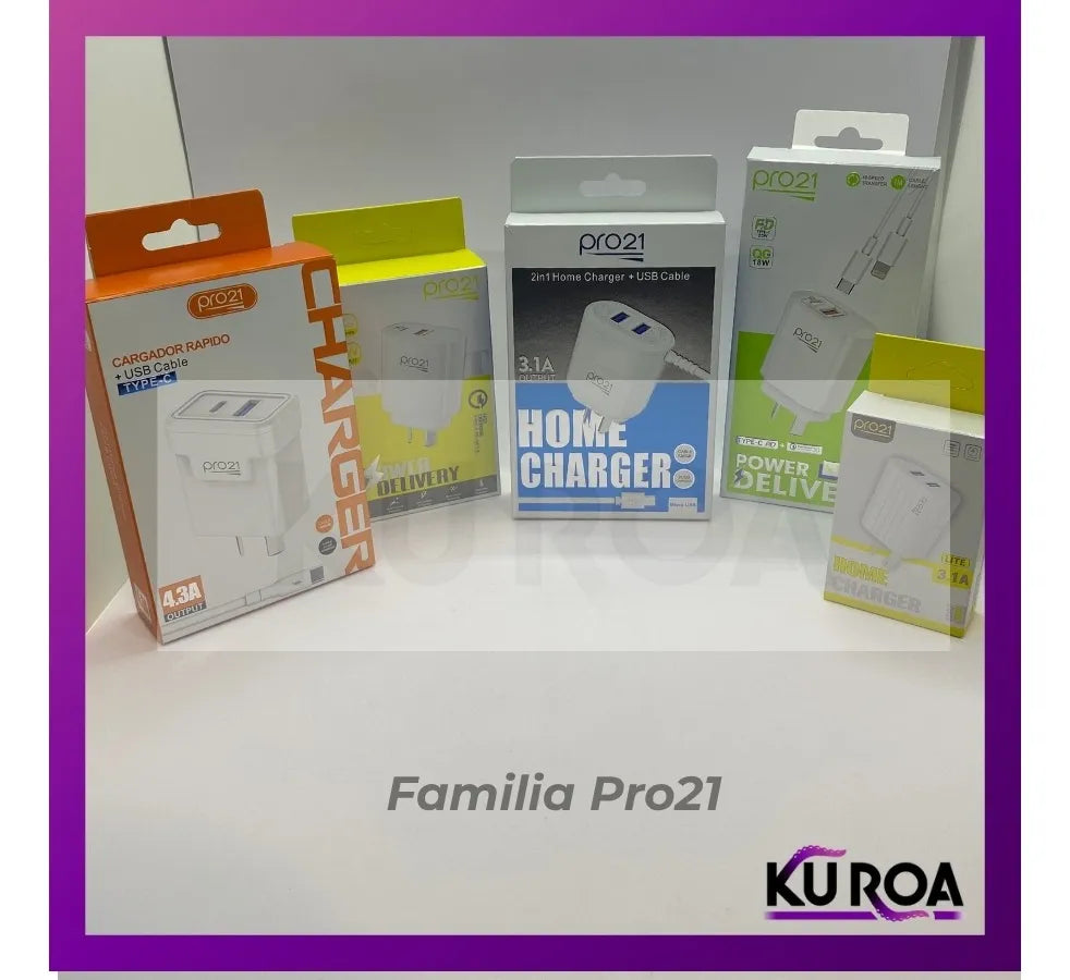 Cargador Pro 21 Ultra Rápido 20w Para Samsung/moto Usb/tipoc