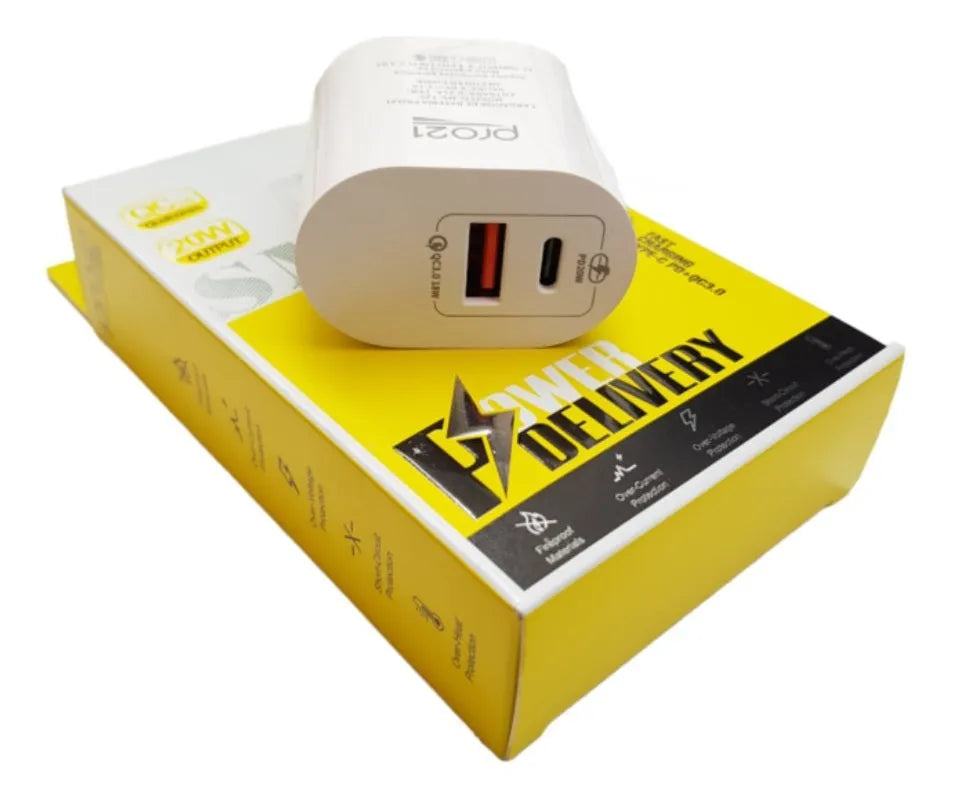 Cargador Pro 21 Ultra Rápido 20w Para Samsung/moto Usb/tipoc