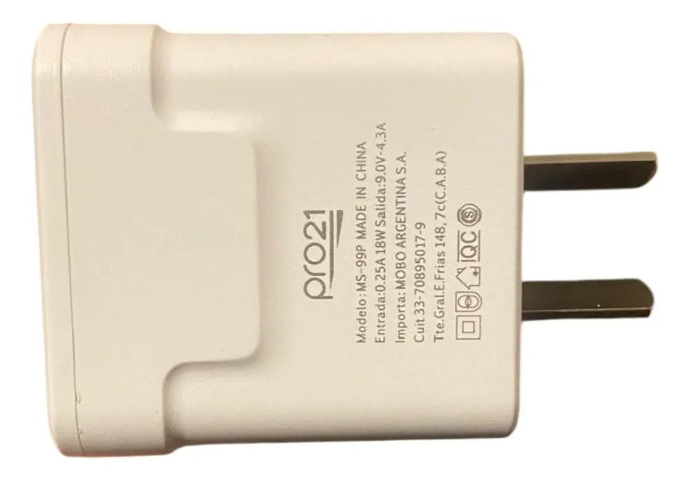 Cargador 4.3a Carga Super Rápida Samsung/motorola Typec/USB