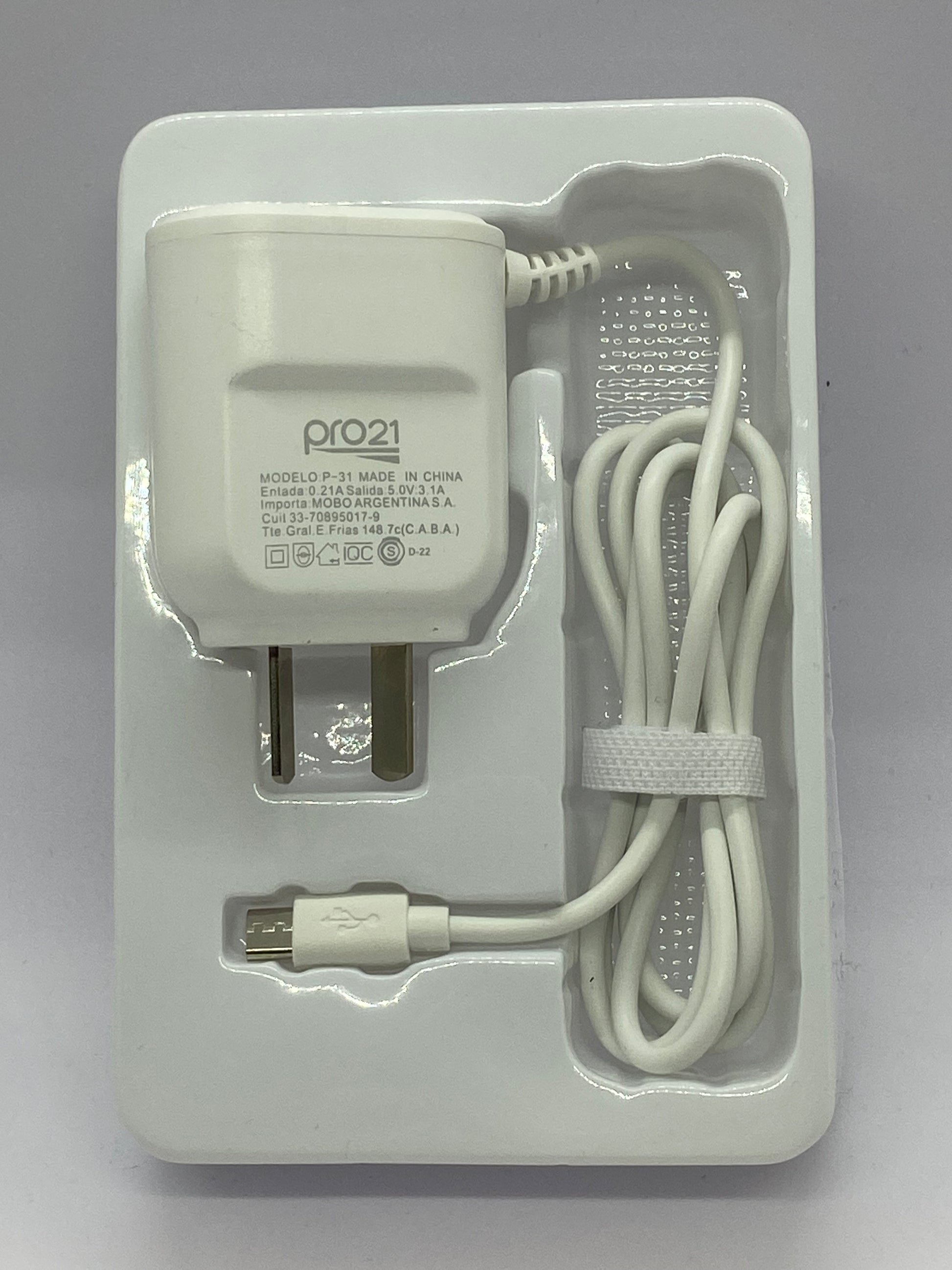 Cargador Pro21 3.1a Carga Rápida 2usb Y Cable Micro 1.2m Android!