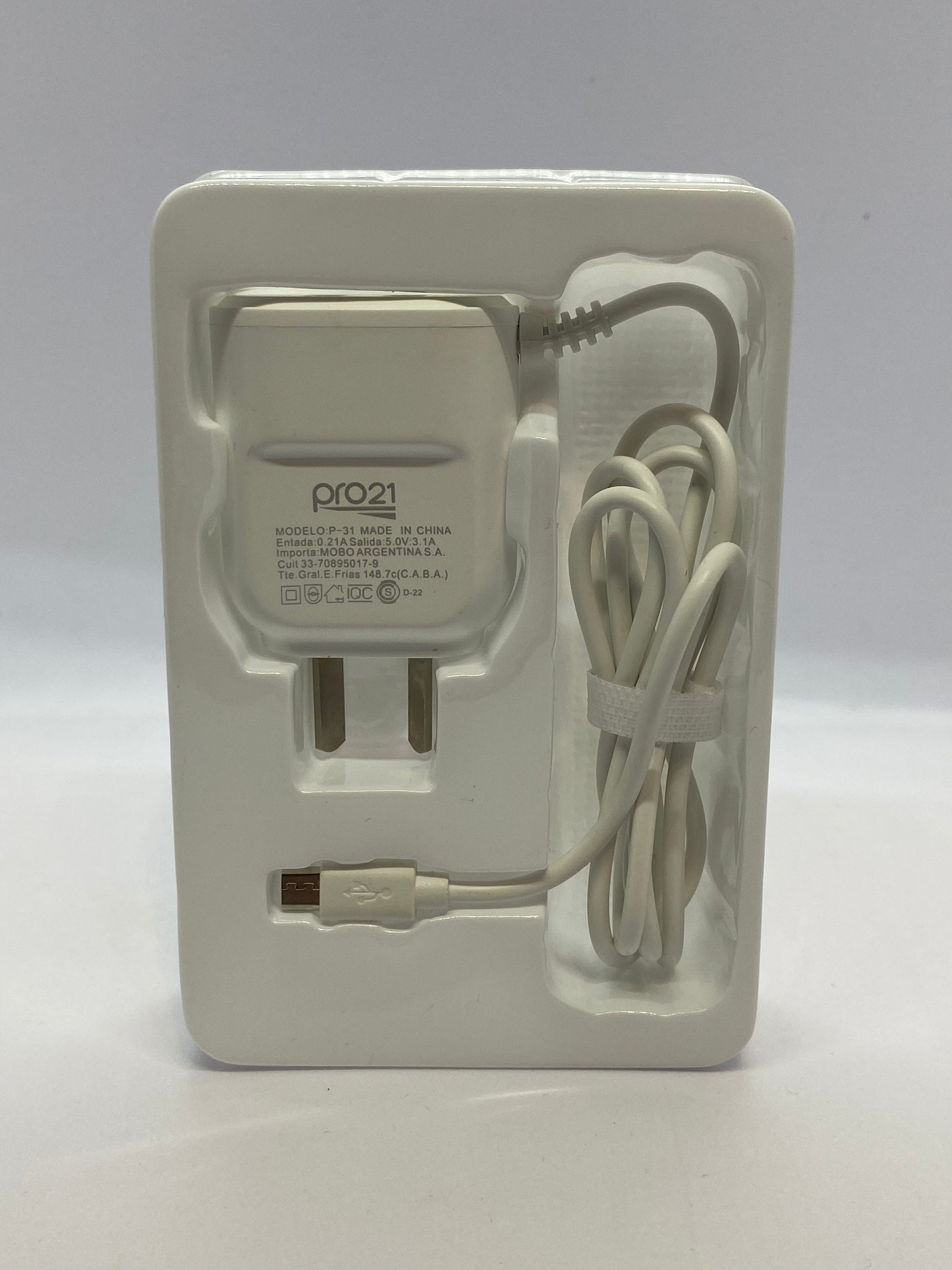 Cargador Pro21 3.1a Carga Rápida 2usb Y Cable Micro 1.2m Android!